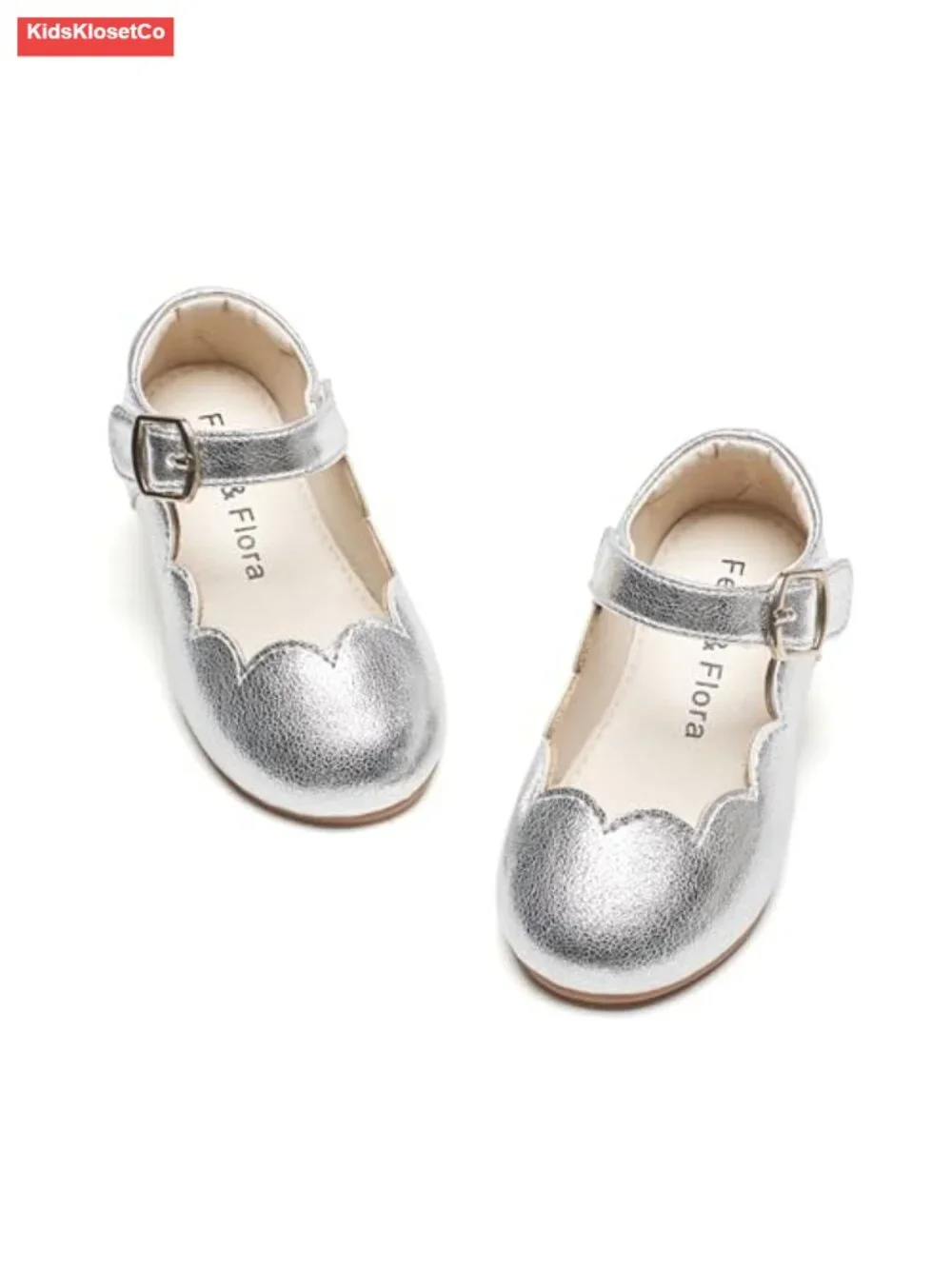 Toddler Flower Girl Ballet Mary Jane Flats - Cushioned Non-Slip Hook & Loop